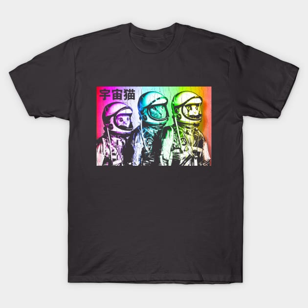 3 Space Cats T-Shirt by robotface